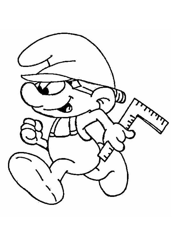 schtroumpf bricoleur Coloriage schtroumpf bricoleur Coloriage