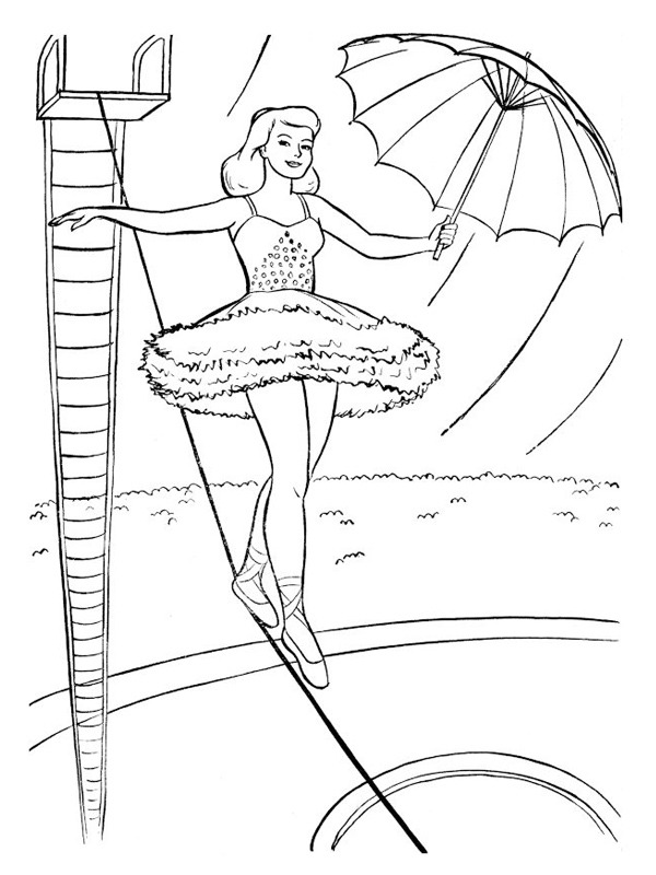 marche sur corde raide Coloriage marche sur corde raide Coloriage