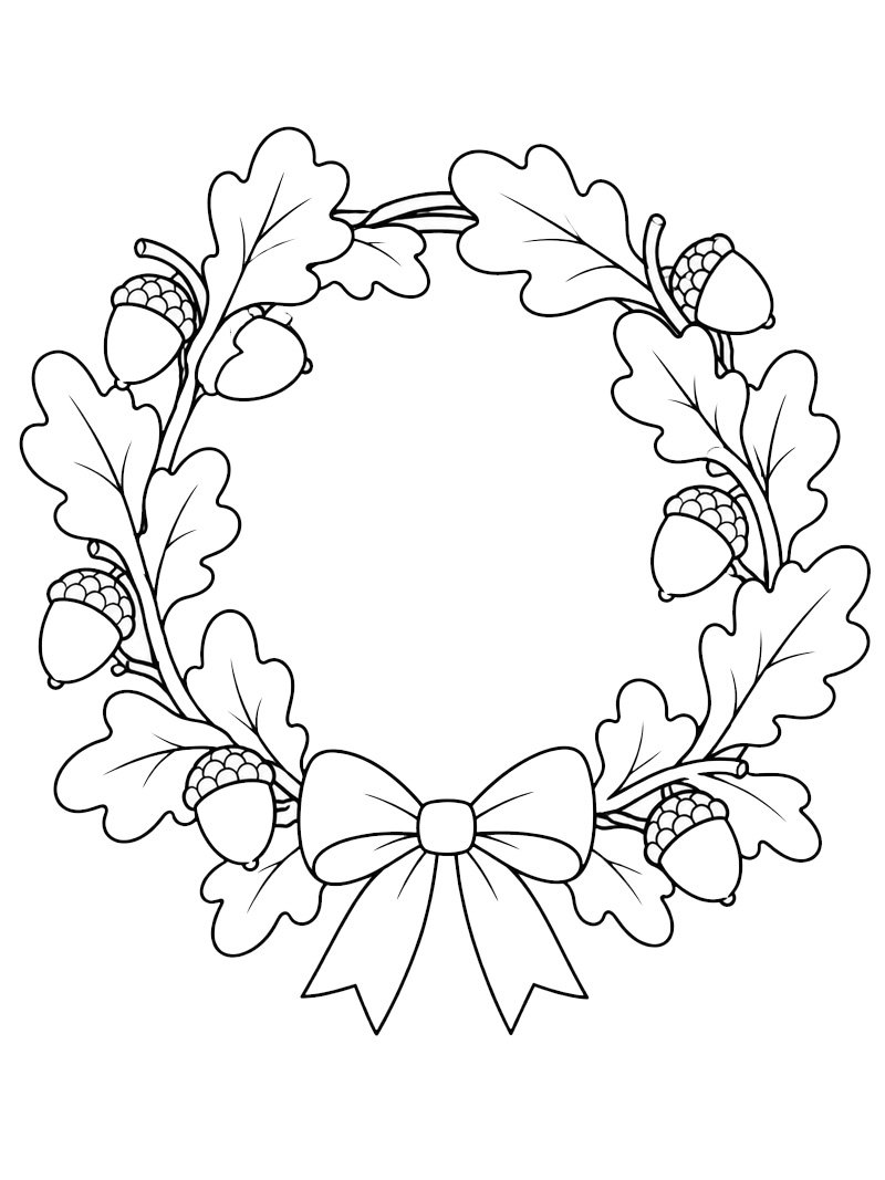 Couronne de glands Coloriage Couronne de glands Coloriage