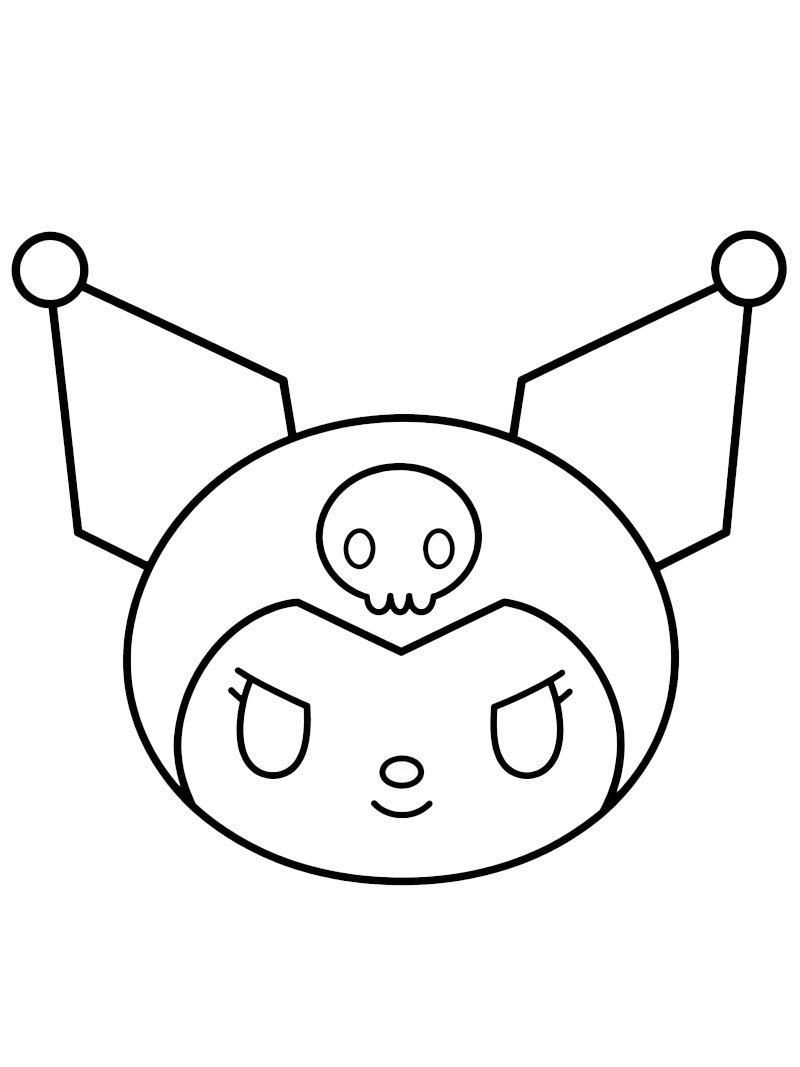 Visage de Kuromi Coloriage Visage de Kuromi Coloriage