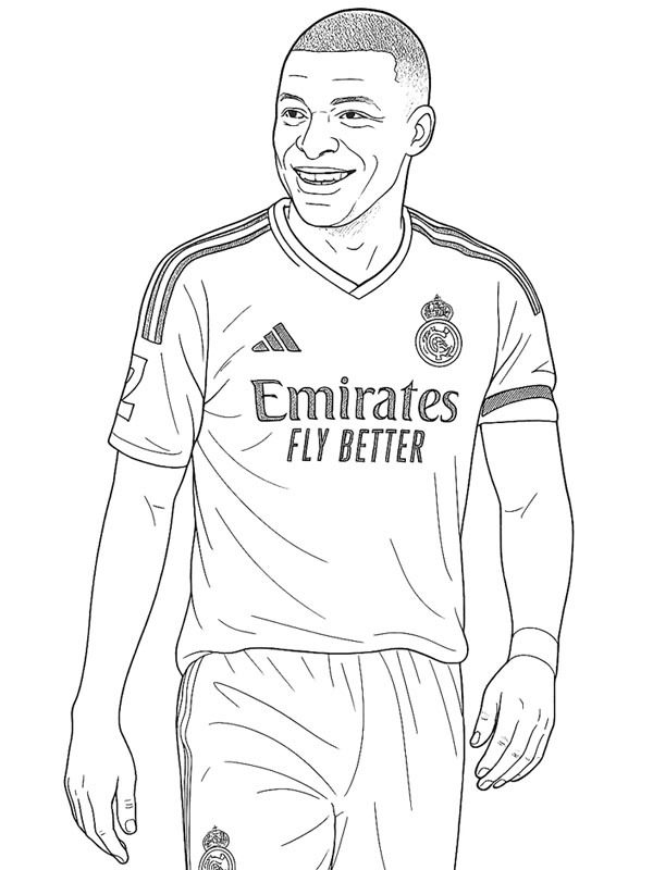 Kylian Mbappé Coloriage Kylian Mbappé Coloriage