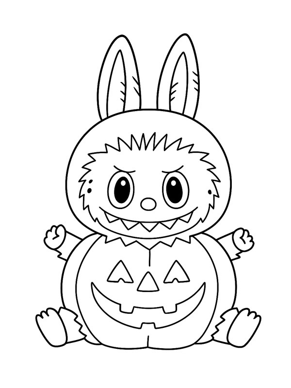 Labubu Halloween Coloriage Labubu Halloween Coloriage