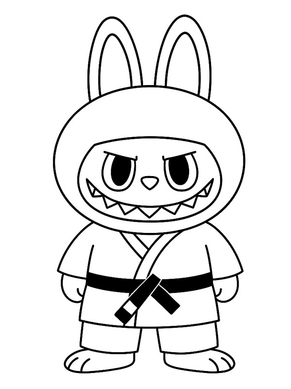 Labubu karaté Coloriage Labubu karaté Coloriage