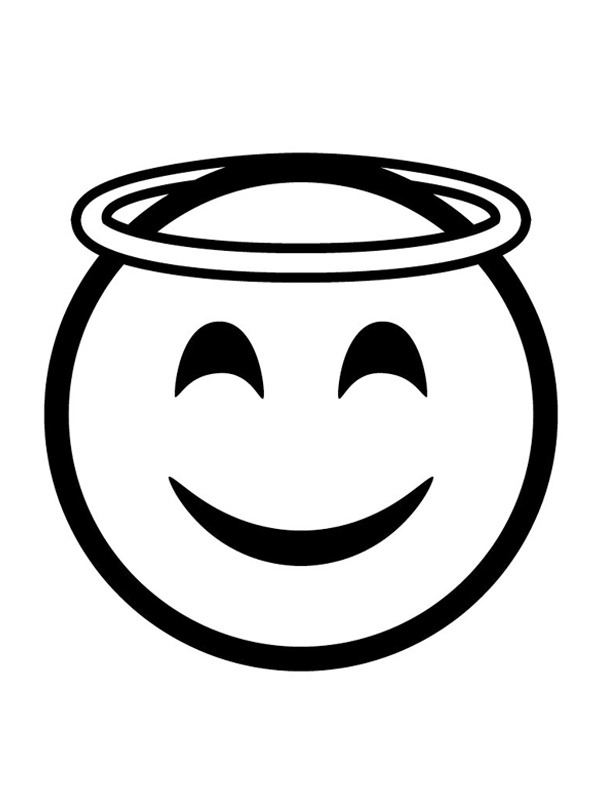 Visage souriant avec auréole Coloriage Visage souriant avec auréole Coloriage