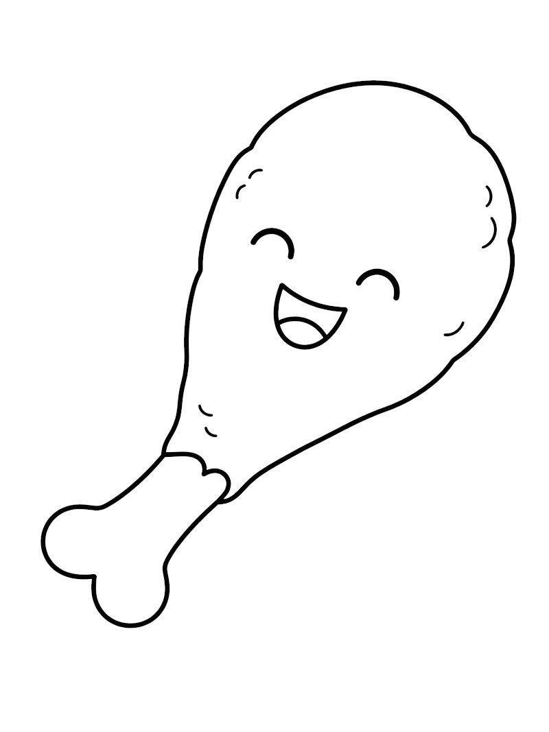 Cuisse de poulet souriante Coloriage Cuisse de poulet souriante Coloriage