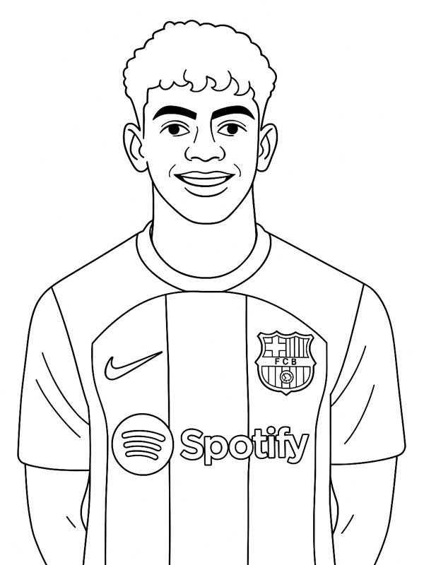 Lamine Yamal Coloriage Lamine Yamal Coloriage
