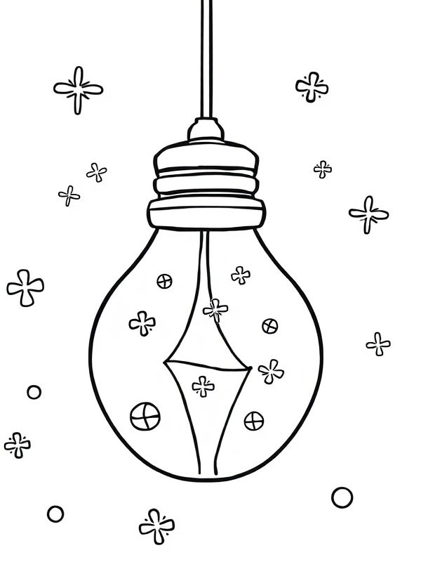 Grande lampe de Noël Coloriage Grande lampe de Noël Coloriage