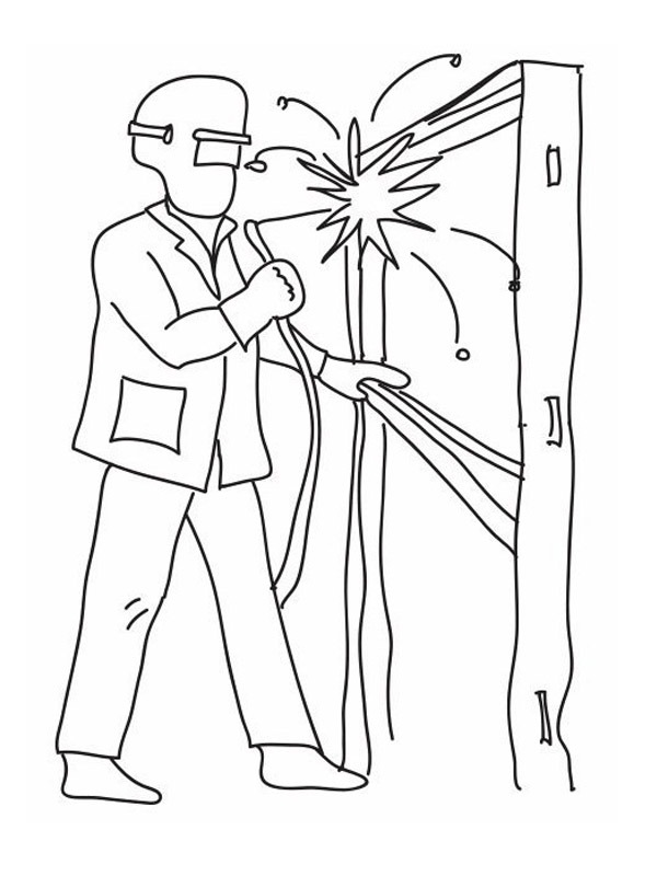 soudeur Coloriage soudeur Coloriage