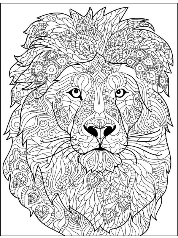 Lion pour adultes Coloriage Lion pour adultes Coloriage