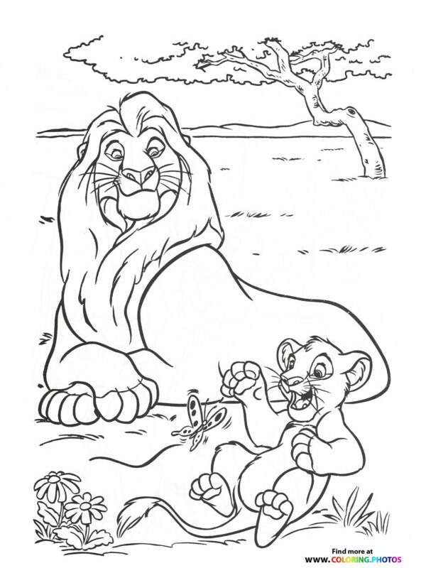 Coloriage Disney Adulte Le Roi lion - télécharger et imprimer