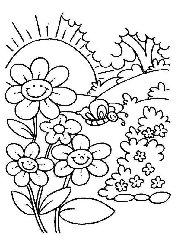 Le printemps Coloriage Le printemps Coloriage