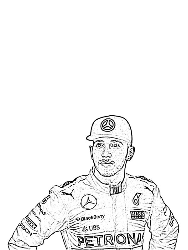 Lewis Hamilton Coloriage