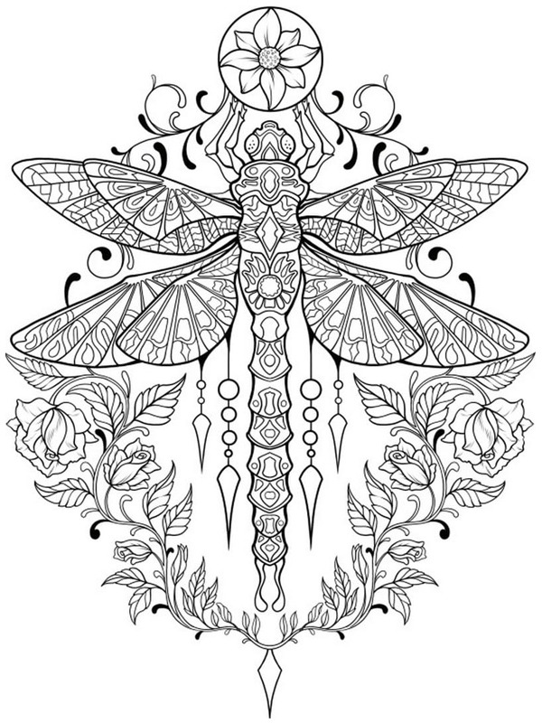 Tatouage papillon libellule Coloriage Tatouage papillon libellule Coloriage