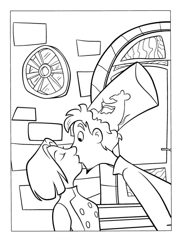Linguini fait un bisou à Colette Coloriage Linguini fait un bisou à Colette Coloriage