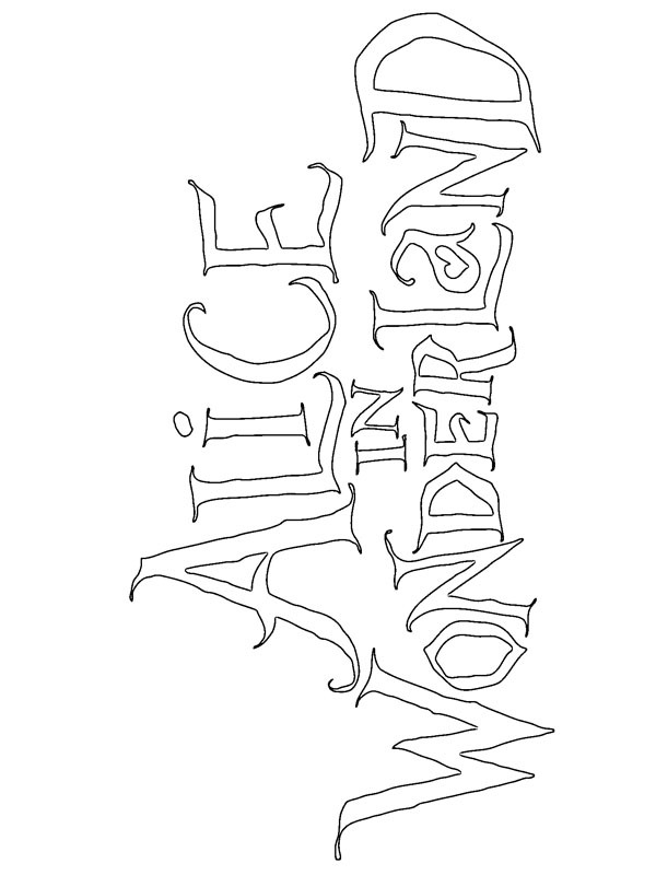 Logo Alice in Wonderland Coloriage