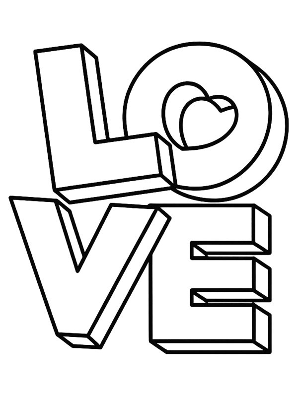 Love 3D Coloriage Love 3D Coloriage