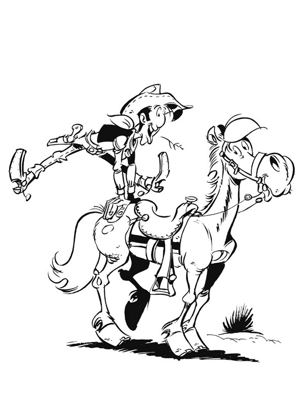 lucky luke et jolly jumper Coloriage