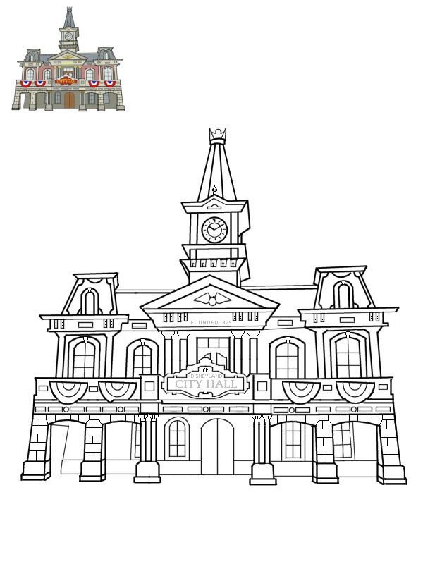 rue principale disneyland Coloriage rue principale disneyland Coloriage