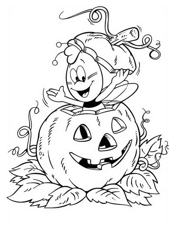 Maja l'abeille halloween Coloriage Maja l'abeille halloween Coloriage