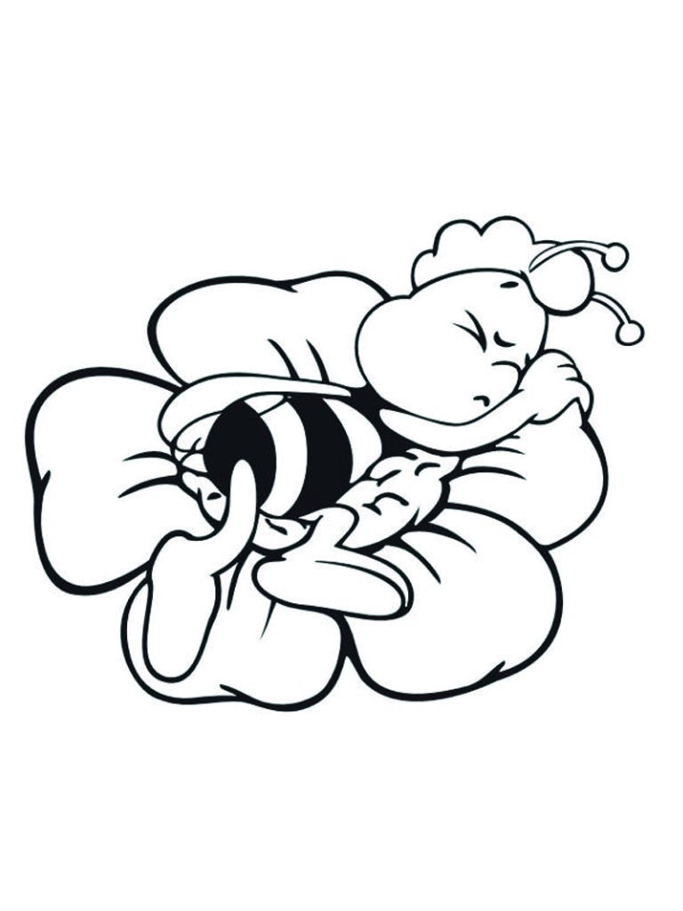 Willie l'abeille dort Coloriage Willie l'abeille dort Coloriage
