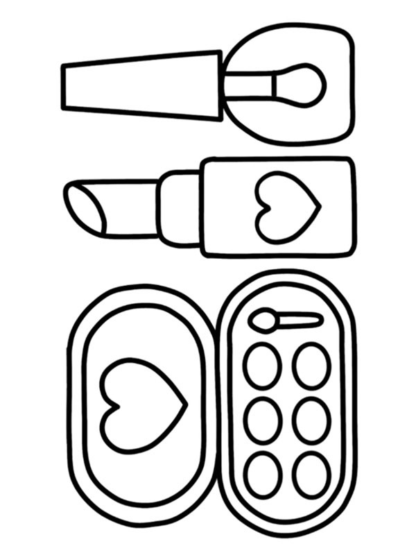 Accessoires de maquillage Coloriage Accessoires de maquillage Coloriage