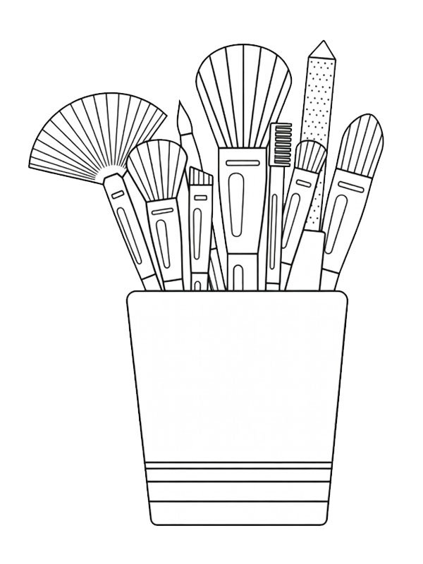 Pinceaux de Maquillage Coloriage Pinceaux de Maquillage Coloriage