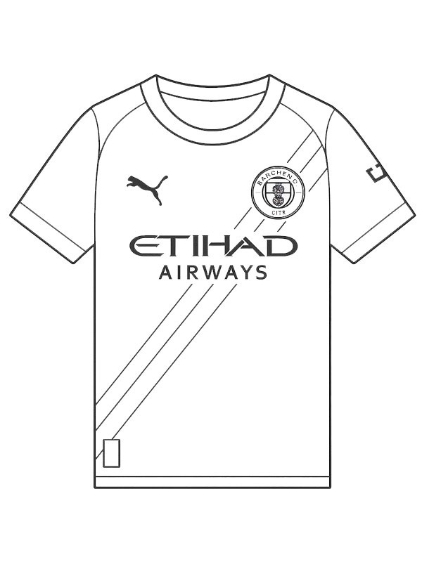 Maillot de foot Manchester City Coloriage Maillot de foot Manchester City Coloriage