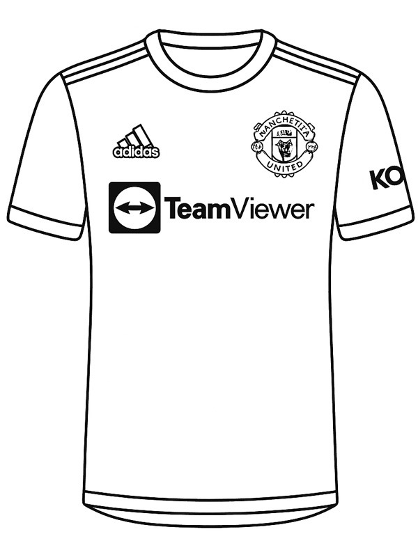 Maillot de foot Manchester United Coloriage Maillot de foot Manchester United Coloriage