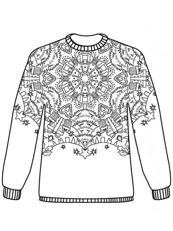 Pull de Noël Mandala Coloriage Pull de Noël Mandala Coloriage