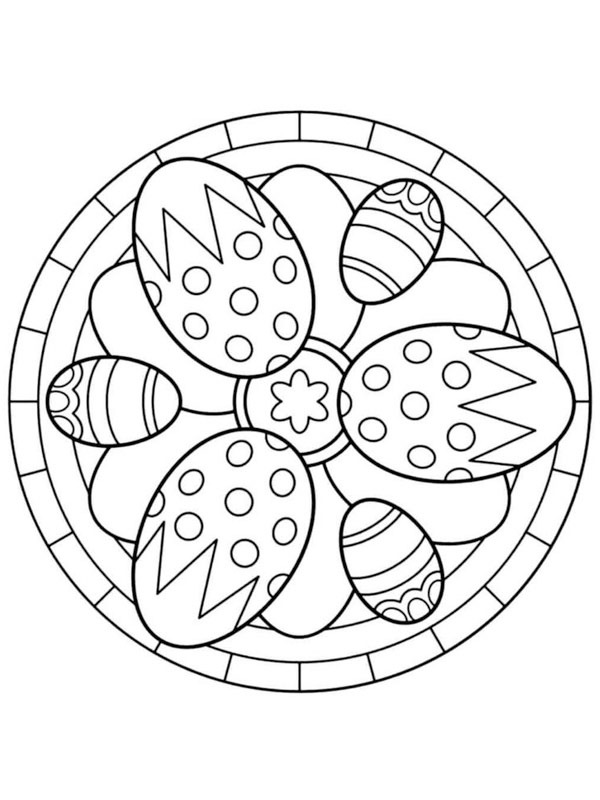 Mandala oeufs de Pâques Coloriage Mandala oeufs de Pâques Coloriage