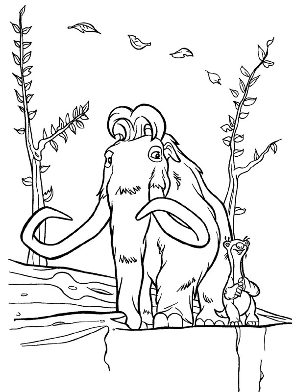 Manny et Sid Coloriage Manny et Sid Coloriage