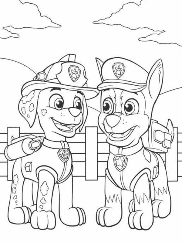 Marcus et Chase Coloriage Marcus et Chase Coloriage