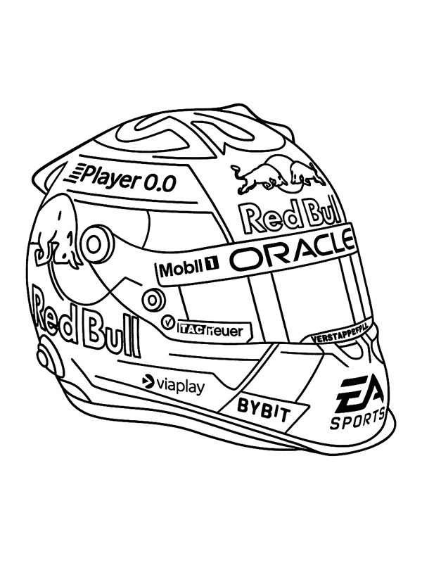 Casque Max Verstappen Coloriage Casque Max Verstappen Coloriage