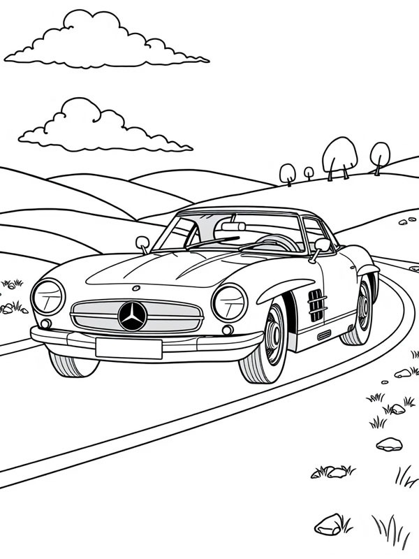 Mercedes-Benz 300 SLR Coloriage Mercedes-Benz 300 SLR Coloriage