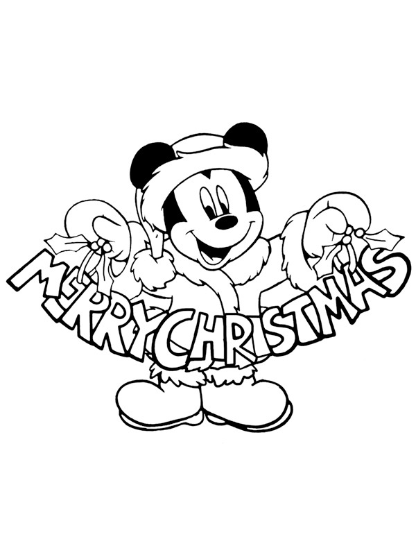 Merry christmas Mickey Mouse Coloriage Merry christmas Mickey Mouse Coloriage