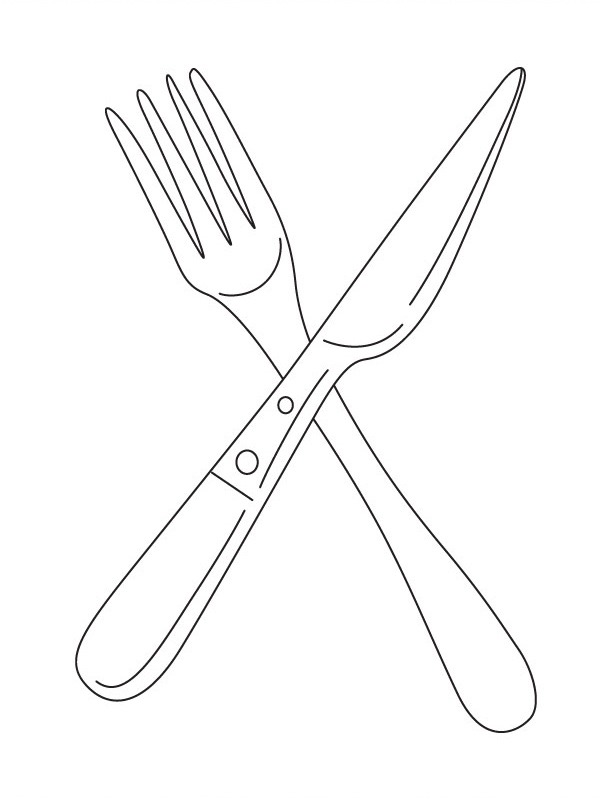 Couteau et fourchette Coloriage