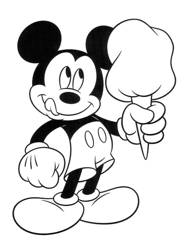 Mickey Mouse mange une glace Coloriage Mickey Mouse mange une glace Coloriage
