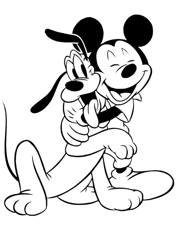 Mickey Mouse et Pluto Coloriage