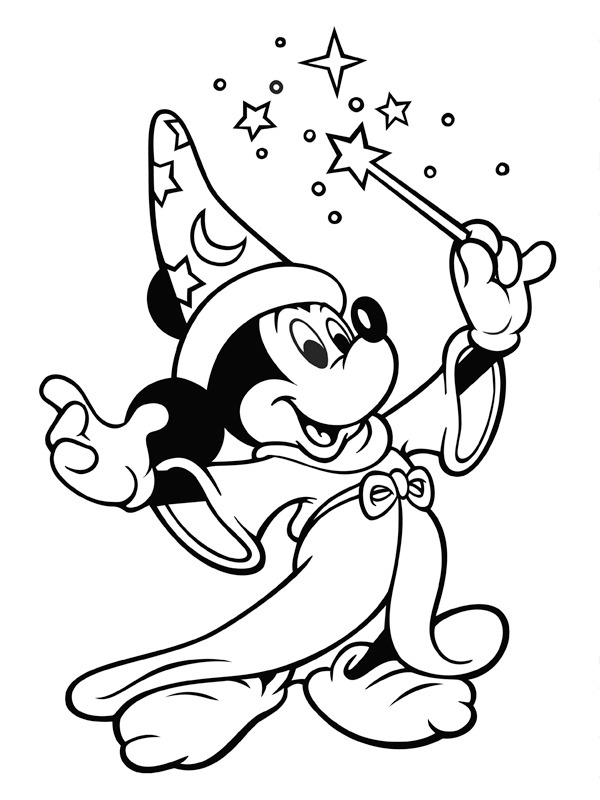 Mickey Mouse magicien Coloriage