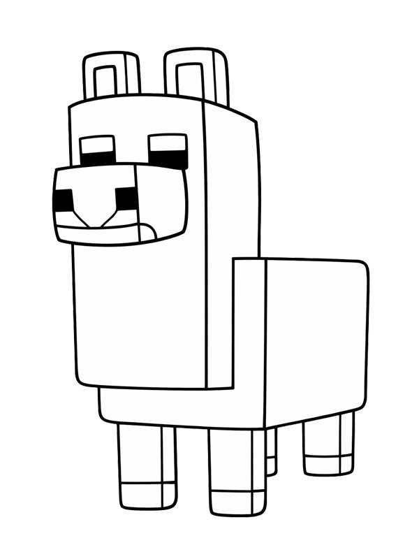 Minecraft lama Coloriage