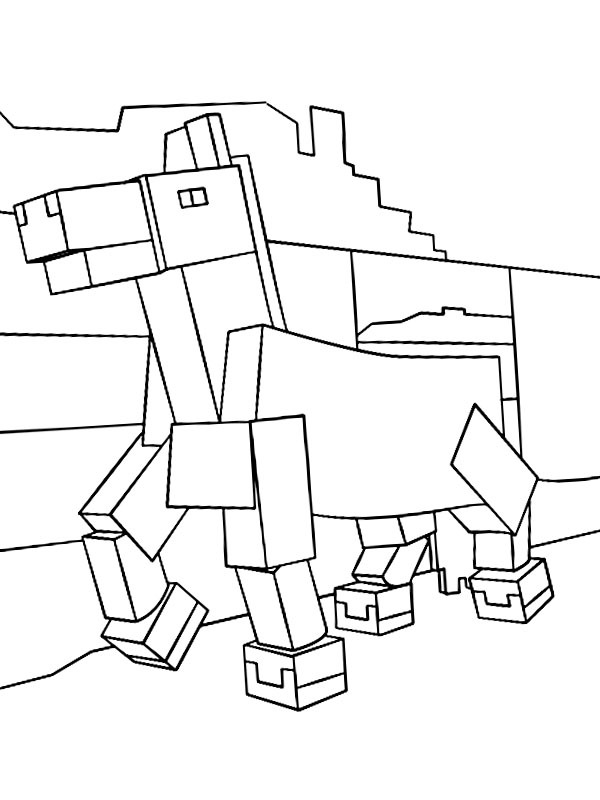 Minecraft cheval Coloriage