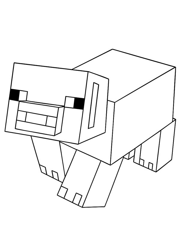 Minecraft Cochon Coloriage Minecraft Cochon Coloriage