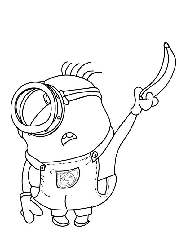 Minion avec banane Coloriage Minion avec banane Coloriage