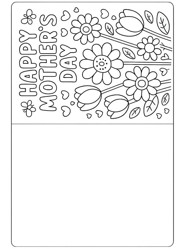 Carte fête des mères Coloriage Carte fête des mères Coloriage