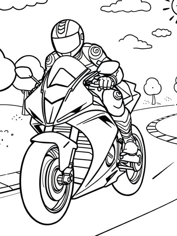 Motard Coloriage Motard Coloriage
