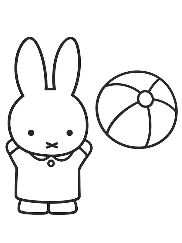 Miffy et le ballon Coloriage