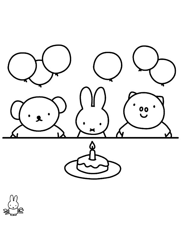 l'anniversaire de Miffy Coloriage