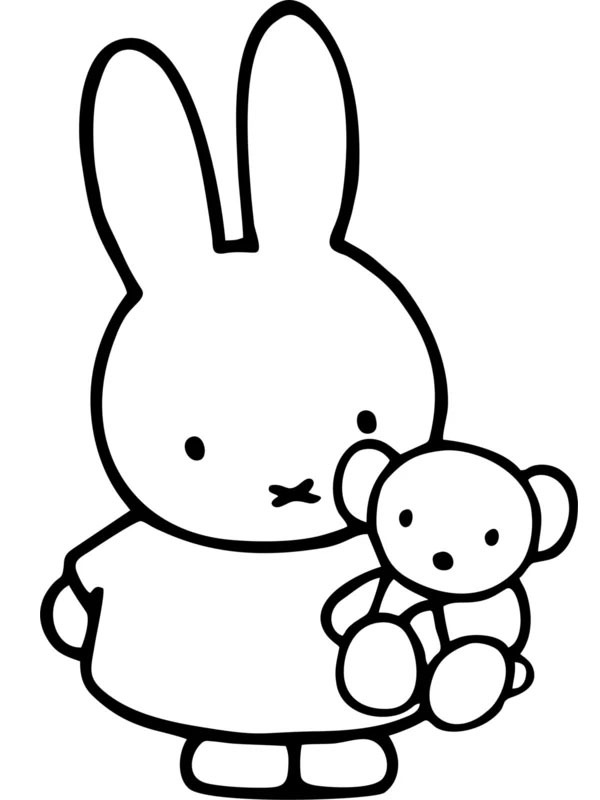miffy avec ours Coloriage