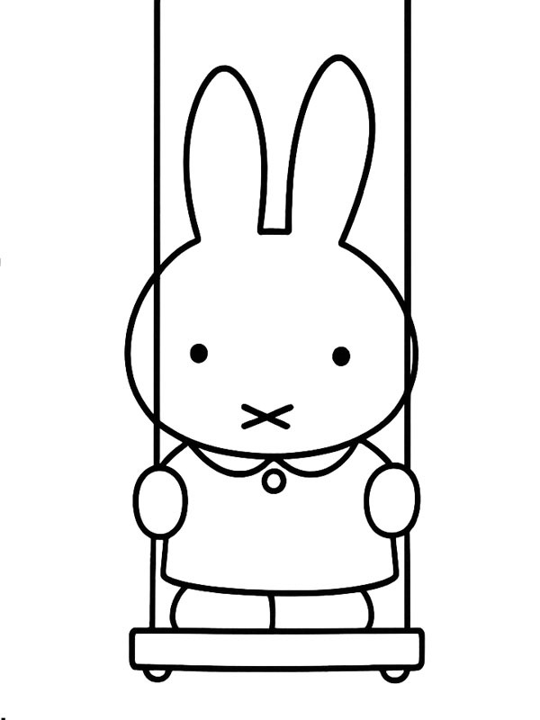 Miffy sur la balançoire Coloriage Miffy sur la balançoire Coloriage