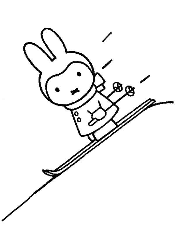 miffy sports d'hiver Coloriage